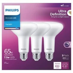 65-Watt Equivalent BR30 Ultra-Definition Dimmable E26 LED Light Bulb Daylight 5000K (3-Pack) by Philips -Philips Lighting Shop white philips led light bulbs 576751 4f 1000