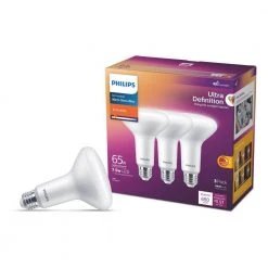65-Watt Equivalent BR30 Ultra Definition Dimmable E26 LED Light Bulb Soft White with Warm Glow 2700K (3-Pack) by Philips -Philips Lighting Shop white philips led light bulbs 576769 c3 1000