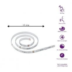 Color and Tunable White Dimmable Smart Wi-Fi Wiz Connected LED Light Strip Extension (1M) by Philips -Philips Lighting Shop white philips under cabinet lights 560763 a0 1000